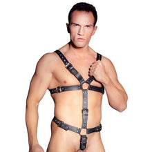 Load image into Gallery viewer, Mens Leather Adjustable Harness With Cock Ring