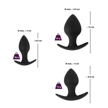 Load image into Gallery viewer, Black Velvet Silicone Three Piece Anal Training Set