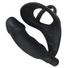 Load image into Gallery viewer, Black Velvets Cock Ring And Vibrating Anal Plug
