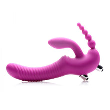 Load image into Gallery viewer, Regal Rider Vibrating Silicone Strapless Strap On Triple G Dildo