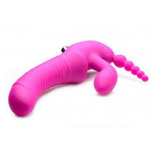 Load image into Gallery viewer, Regal Rider Vibrating Silicone Strapless Strap On Triple G Dildo