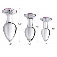 Load image into Gallery viewer, Pink Gem Glass Anal Plug Set