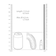 Load image into Gallery viewer, Man Cage 11 Male 4.5 Inch Clear Chastity Cage With Anal Plug