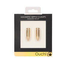 Load image into Gallery viewer, Ouch Magnetic Nipple Clamps Diamond Bullet Gold