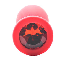Load image into Gallery viewer, Small Red Jewelled Silicone Butt Plug