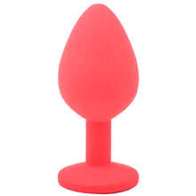 Load image into Gallery viewer, Medium Red Jewelled Silicone Butt Plug