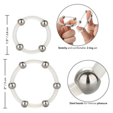 Load image into Gallery viewer, Steel Beaded Silicone Ring Set
