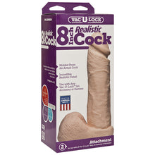 Load image into Gallery viewer, 8 Inch Realistic Cock Attachment - Vac-U-Lock - Flesh Pink
