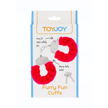 Load image into Gallery viewer, ToyJoy Furry Fun Wrist Cuffs Red
