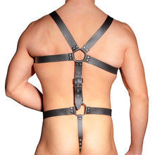 Load image into Gallery viewer, Mens Leather Adjustable Harness With Cock Ring