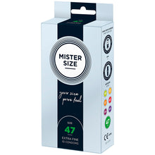 Load image into Gallery viewer, Mister Size 47mm Your Size Pure Feel Condoms 10 Pack