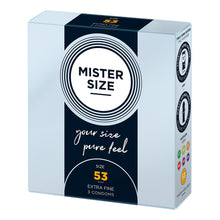 Load image into Gallery viewer, Mister Size 53mm Your Size Pure Feel Condoms 3 Pack
