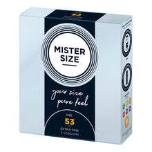 Load image into Gallery viewer, Mister Size 53mm Your Size Pure Feel Condoms 3 Pack