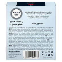 Load image into Gallery viewer, Mister Size 60mm Your Size Pure Feel Condoms 3 Pack