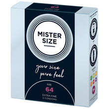 Load image into Gallery viewer, Mister Size 64mm Your Size Pure Feel Condoms 3 Pack