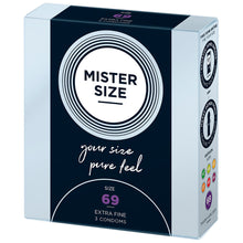 Load image into Gallery viewer, Mister Size 69mm Your Size Pure Feel Condoms 3 Pack
