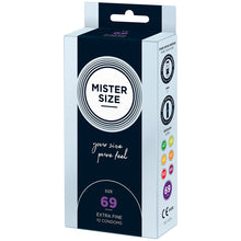 Load image into Gallery viewer, Mister Size 69mm Your Size Pure Feel Condoms 10 Pack
