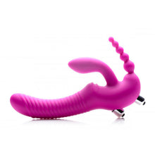 Load image into Gallery viewer, Regal Rider Vibrating Silicone Strapless Strap On Triple G Dildo
