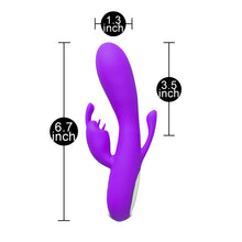Load image into Gallery viewer, Double Bunny 12 speed Silicone Vibe Purple