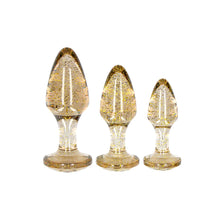 Load image into Gallery viewer, Ouch Golden Glitter Acrylic Butt Plug Set