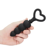 Load image into Gallery viewer, Ouch Silicone Anal Love Beads Black