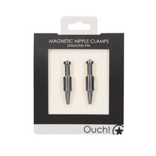 Load image into Gallery viewer, Ouch Magnetic Nipple Clamps Diamond Pin Grey
