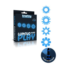 Load image into Gallery viewer, Lovetoy Glow In The Dark Lumino Play Cock Rings X4