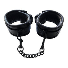 Load image into Gallery viewer, Rouge Padded Leather Ankle Cuffs Black