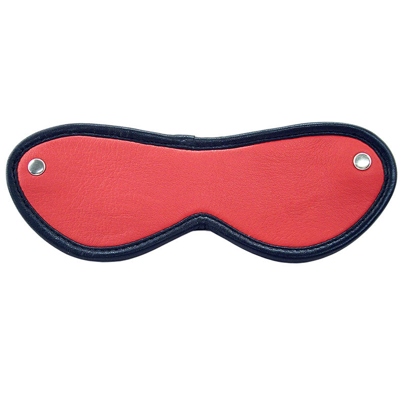 Red Leather Blindfold by Rouge Garments