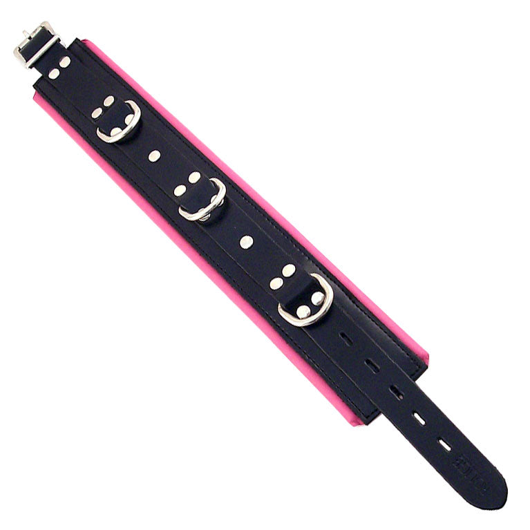 Rouge Garments Black And Pink Padded BDSM Collar