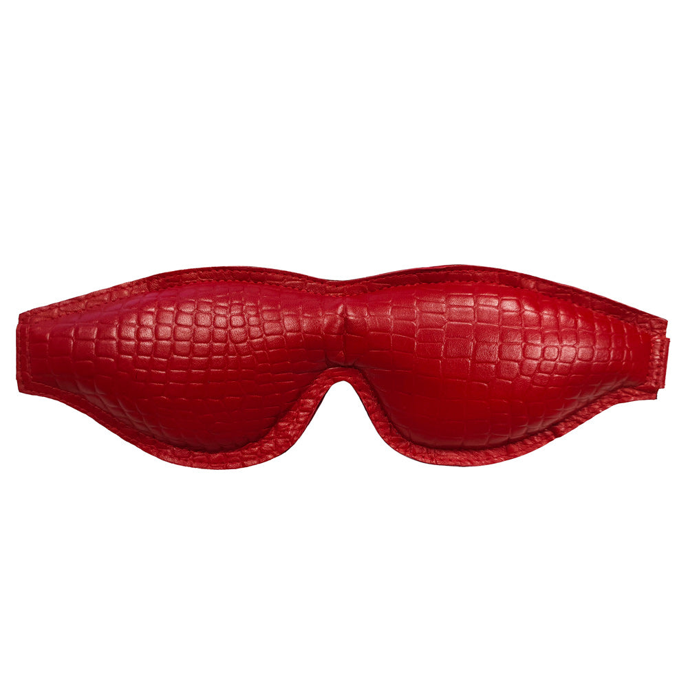 Leather Croc Print Padded Blindfold by Rouge Garments