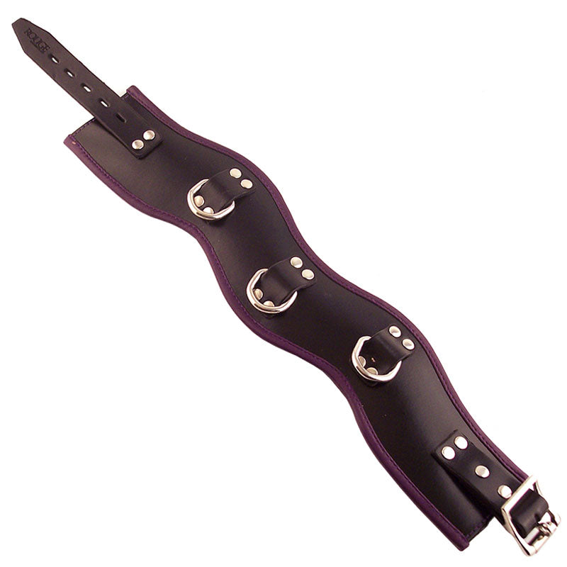 Rouge Garments Black And Purple Padded Leather Posture BDSM Collar