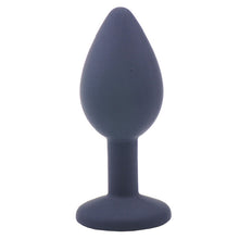 Load image into Gallery viewer, Small Black Jewelled Silicone Butt Plug