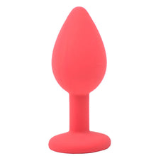 Load image into Gallery viewer, Small Red Jewelled Silicone Butt Plug