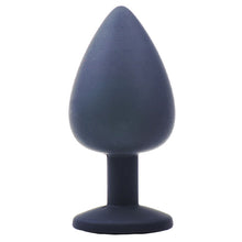 Load image into Gallery viewer, Large Black Jewelled Silicone Butt Plug