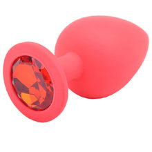 Load image into Gallery viewer, Large Red Jewelled Silicone Butt Plug