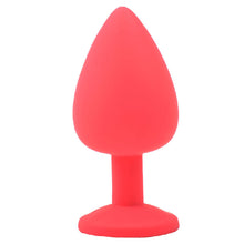 Load image into Gallery viewer, Large Red Jewelled Silicone Butt Plug