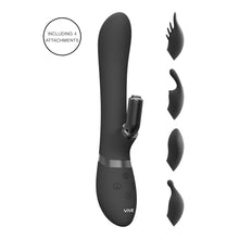 Load image into Gallery viewer, Vive Chou Double Action Interchangeable Rabbit Vibrator Black