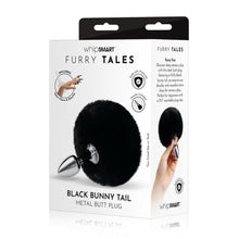 Load image into Gallery viewer, Furry Tales Black Bunny Tail Butt Plug
