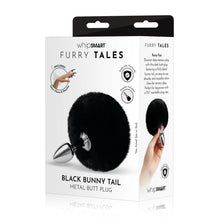 Load image into Gallery viewer, Furry Tales Black Bunny Tail Butt Plug