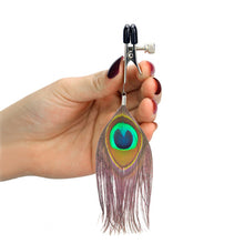 Load image into Gallery viewer, Nipple Clamps With Peacock Feather Trim
