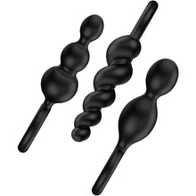 Load image into Gallery viewer, Satisfyer Booty Call Set Of 3 Black Anal Plugs
