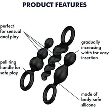 Load image into Gallery viewer, Satisfyer Booty Call Set Of 3 Black Anal Plugs
