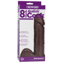 Load image into Gallery viewer, VacULock 8 Inch Realistic Dildo Attachment Black
