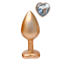 Load image into Gallery viewer, Gleaming Love Pearl Gold Butt Plug Medium
