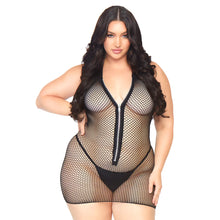 Load image into Gallery viewer, Leg Avenue Fishnet Zip Up Dress Plus Size UK 18 to 22
