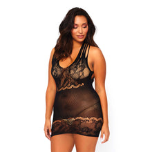 Load image into Gallery viewer, Leg Avenue Floral Lace Opaque Mini Dress UK 16 to 18

