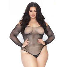 Load image into Gallery viewer, Leg Avenue Crystalized Long Sleeve Body Plus Size UK 18 to 22
