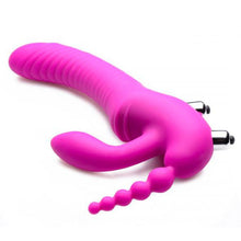 Load image into Gallery viewer, Regal Rider Vibrating Silicone Strapless Strap On Triple G Dildo
