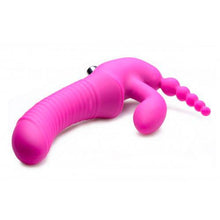 Load image into Gallery viewer, Regal Rider Vibrating Silicone Strapless Strap On Triple G Dildo
